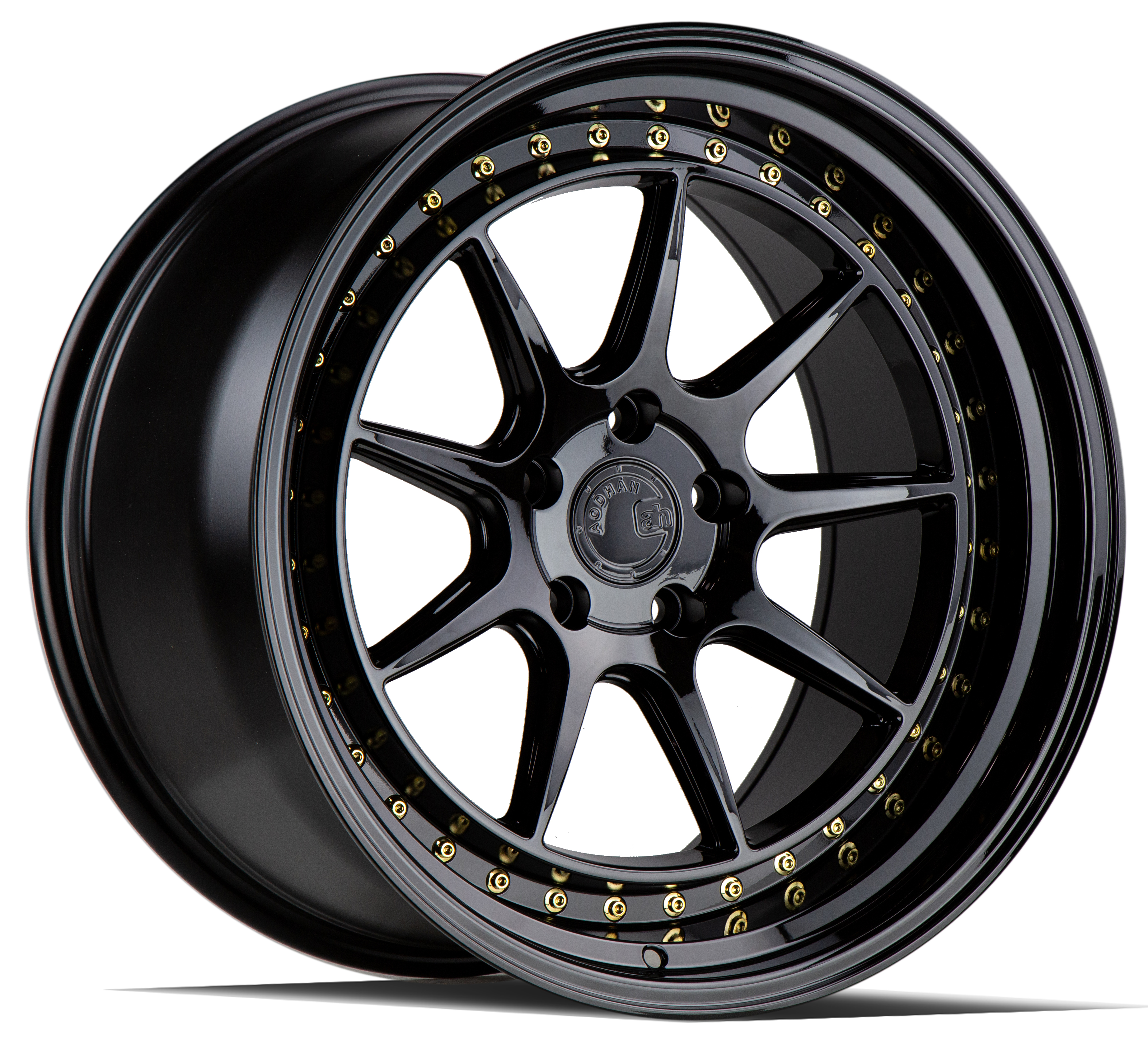 AODHAN DS-X Wheel Rim 19x11 5x114.3 ET15 73.1mm Gloss Black W /Gold Rivets