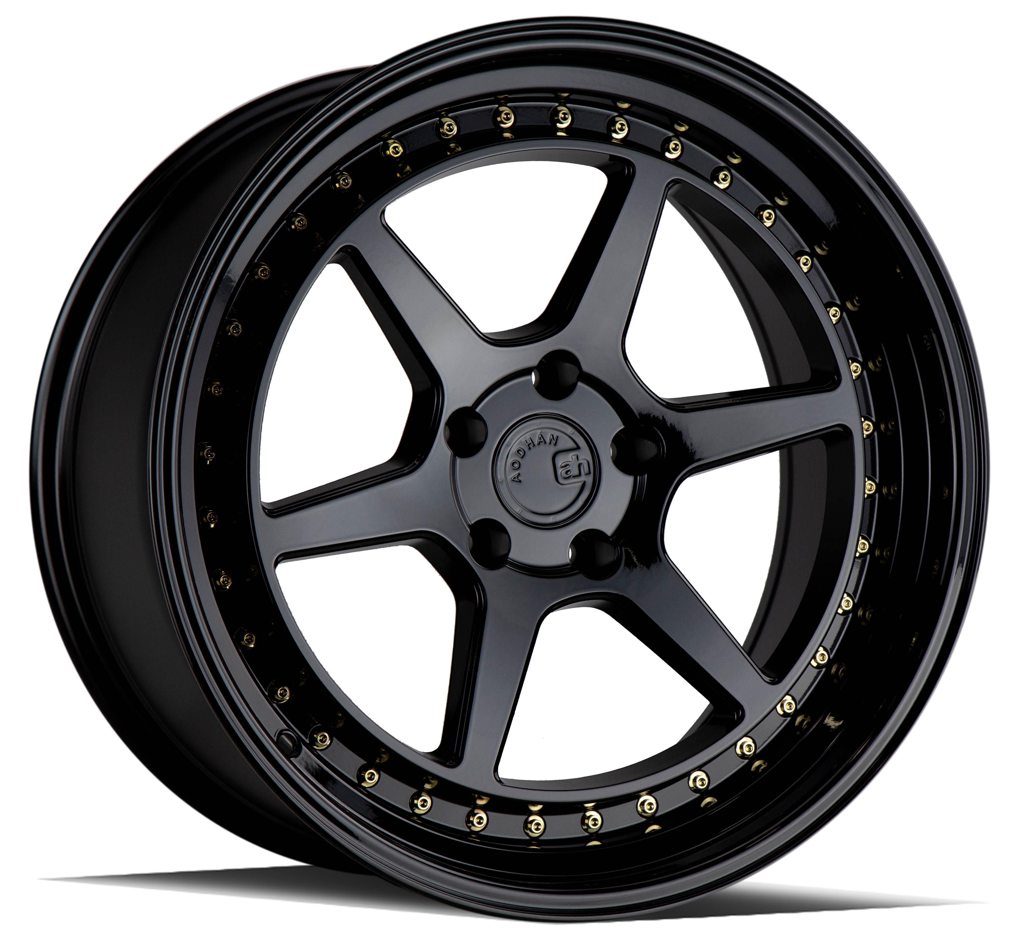 AODHAN DS09 - Gloss Black W /Gold Rivets